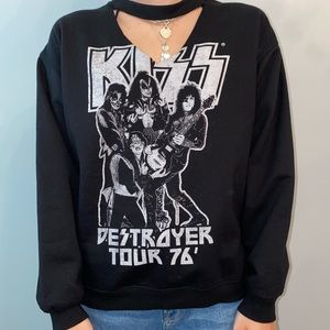 KISS 1976 tour sweatshirt with cutout (MEDIUM)